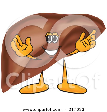 Royalty-Free (RF) Clipart Illustration of a Liver Mascot Character by Mascot Junction