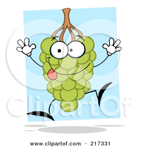 Royalty-Free (RF) Clipart Illustration of a Happy Green Grape by Hit Toon