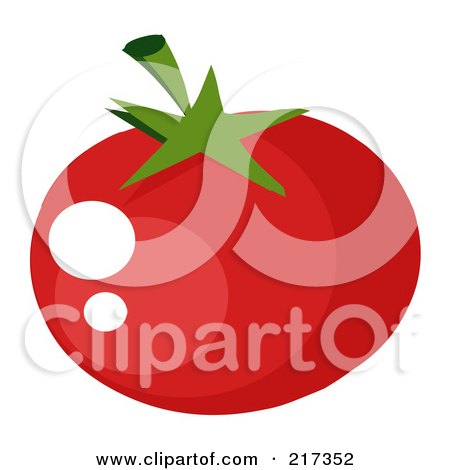 Royalty-Free (RF) Clipart Illustration of a Shiny Red Heirloom Tomato by Hit Toon