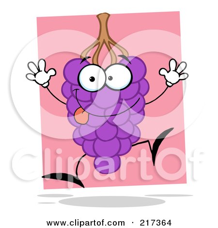 Royalty-Free (RF) Clipart Illustration of a Happy Purple Grape by Hit Toon