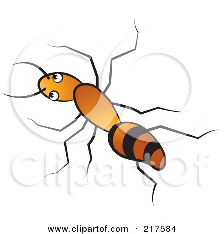 Royalty-Free (RF) Clipart Illustration of a Black And Orange Ant Facing Left by Lal Perera