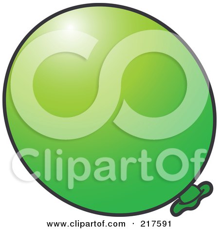 Royalty-Free (RF) Clipart Illustration of a Green Inflated Balloon by Lal Perera