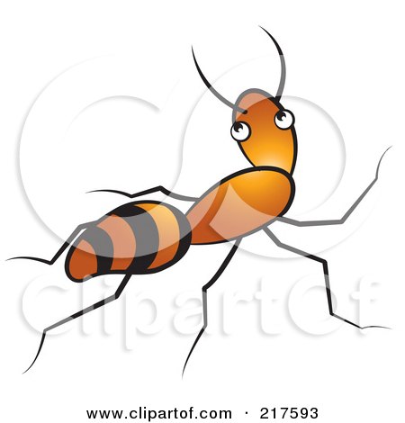 Royalty-Free (RF) Clipart Illustration of a Black And Orange Ant Facing Right by Lal Perera