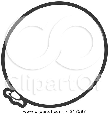Royalty-Free (RF) Clipart Illustration of an Outlined Inflated Balloon by Lal Perera