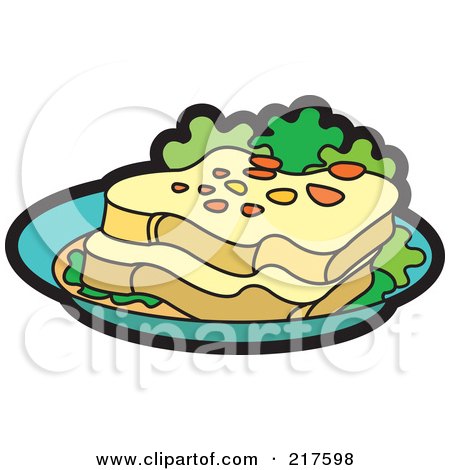 Royalty-Free (RF) Clipart Illustration of Sliced Bread On A Plate by Lal Perera