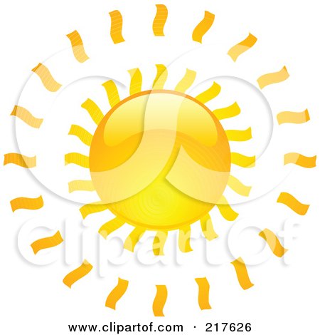 Royalty-Free (RF) Clipart Illustration of a Shiny Orange Hot Summer Sun Design Element - 10 by KJ Pargeter