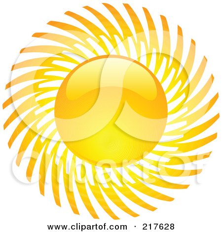 Royalty-Free (RF) Clipart Illustration of a Shiny Orange Hot Summer Sun Design Element - 14 by KJ Pargeter
