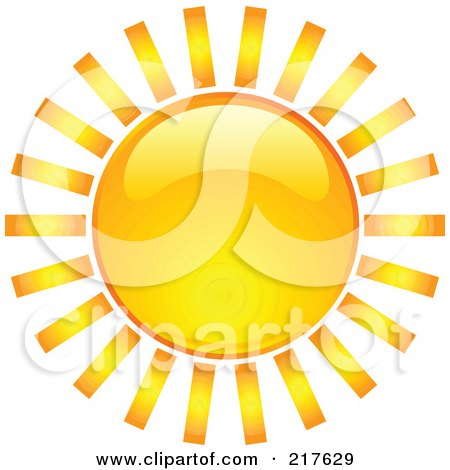 Royalty-Free (RF) Clipart Illustration of a Shiny Orange Hot Summer Sun Design Element - 9 by KJ Pargeter
