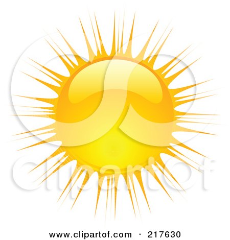 Royalty-Free (RF) Clipart Illustration of a Shiny Orange Hot Summer Sun Design Element - 12 by KJ Pargeter
