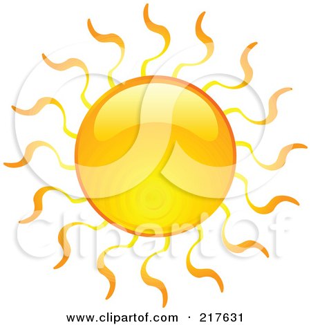 Royalty-Free (RF) Clipart Illustration of a Shiny Orange Hot Summer Sun Design Element - 7 by KJ Pargeter