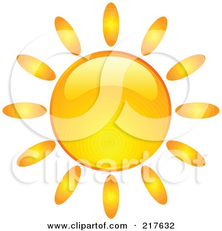 Royalty-Free (RF) Clipart Illustration of a Shiny Orange Hot Summer Sun Design Element - 5 by KJ Pargeter