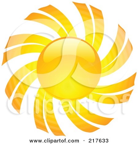 Royalty-Free (RF) Clipart Illustration of a Shiny Orange Hot Summer Sun Design Element - 4 by KJ Pargeter