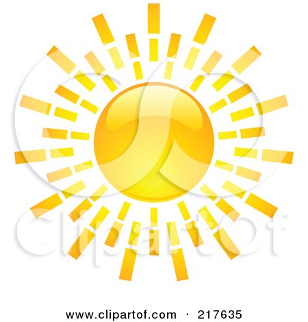 Royalty-Free (RF) Clipart Illustration of a Shiny Orange Hot Summer Sun Design Element - 8 by KJ Pargeter