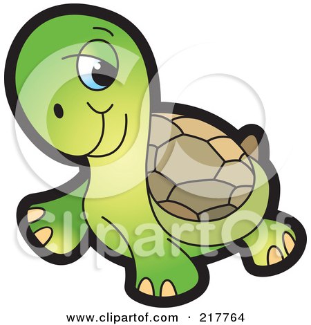 Royalty-Free (RF) Clipart Illustration of a Cute Tortoise by Lal Perera