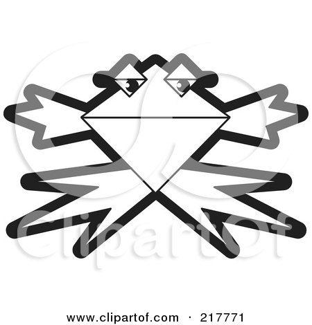 Royalty-Free (RF) Clipart Illustration of an Abstract Outlined Triangle Frog by Lal Perera