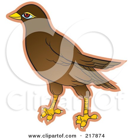 Royalty-Free (RF) Clipart Illustration of a Maina Bird - 1 by Lal Perera