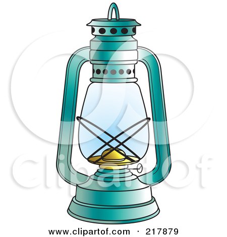 Royalty-Free (RF) Clipart Illustration of a Blue Haricot Lantern by Lal Perera