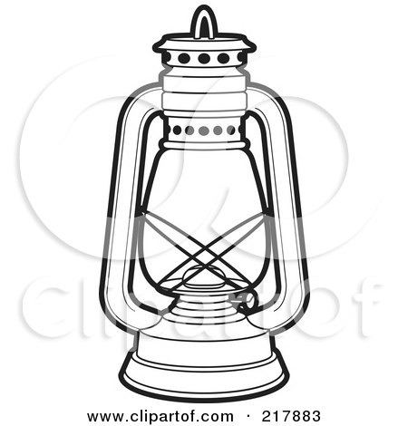 Royalty-Free (RF) Clipart Illustration of an Outlined Haricot Lantern by Lal Perera