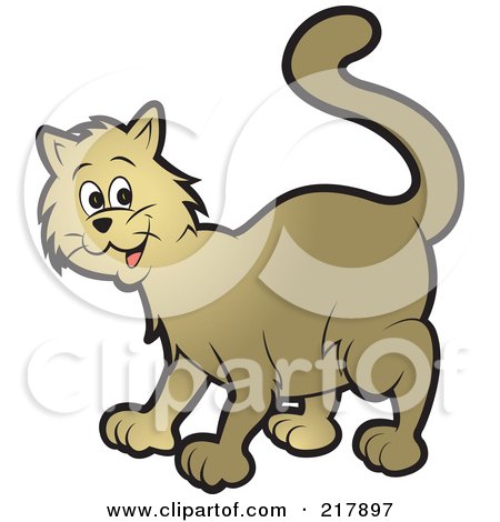 Royalty-Free (RF) Clipart Illustration of a Happy Cat by Lal Perera