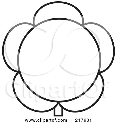 Royalty-Free (RF) Clipart Illustration of an Outlined Flower by Lal Perera