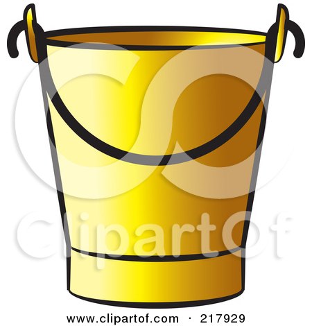 Royalty-Free (RF) Clipart Illustration of a Golden Bucket by Lal Perera