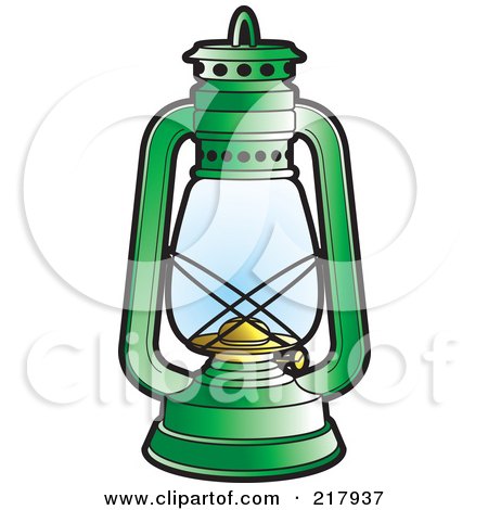 Royalty-Free (RF) Clipart Illustration of a Green Haricot Lantern by Lal Perera