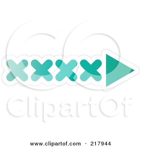 Royalty-Free (RF) Clipart Illustration of a Green And White Arrow Design Element With Xs Pointing Right by KJ Pargeter