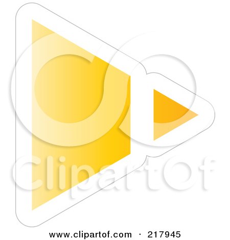 Royalty-Free (RF) Clipart Illustration of a Yellow And White Triangular Arrow Design Element Pointing Right by KJ Pargeter