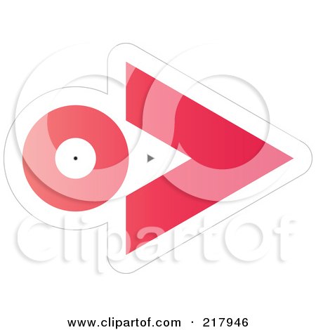 Royalty-Free (RF) Clipart Illustration of a Red And White Arrow Design Element Pointing Right by KJ Pargeter