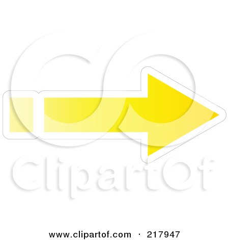 Royalty-Free (RF) Clipart Illustration of a Yellow And White Arrow Design Element Pointing Right by KJ Pargeter