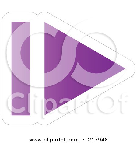 Royalty-Free (RF) Clipart Illustration of a Purple And White Triangular Arrow Design Element Pointing Right by KJ Pargeter