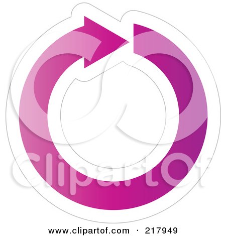 Royalty-Free (RF) Clipart Illustration of a Purple And White Arrow Design Element Circling by KJ Pargeter