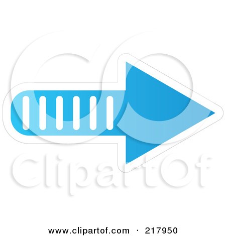 Royalty-Free (RF) Clipart Illustration of a Blue And White Arrow Design Element Pointing Right by KJ Pargeter