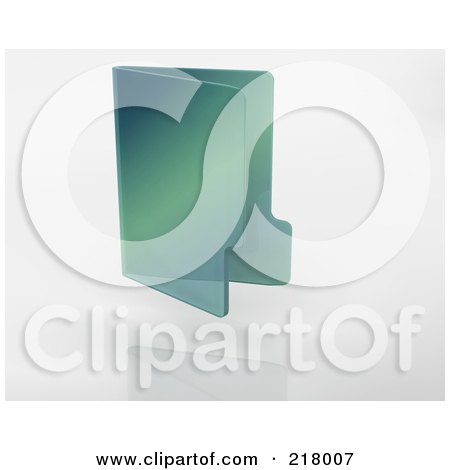 Royalty-Free (RF) Clipart Illustration of a 3d Greenish Blue Computer Folder Icon by KJ Pargeter
