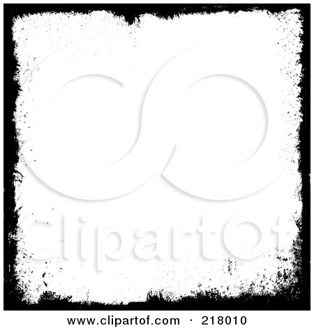 Royalty-Free (RF) Clipart Illustration of a Detailed Black Grungy Border Around White Space by KJ Pargeter