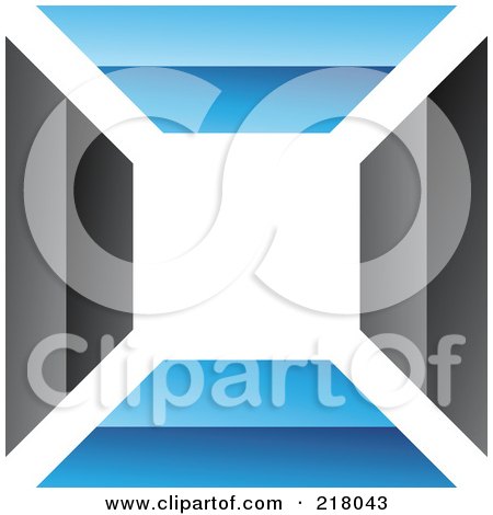Royalty-Free (RF) Clipart Illustration of an Abstract Blue And Black Wall Logo Icon - 4 by cidepix