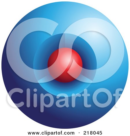 Royalty-Free (RF) Clipart Illustration of an Abstract 3d Red Orb In A Blue Orb Logo Icon Design by cidepix