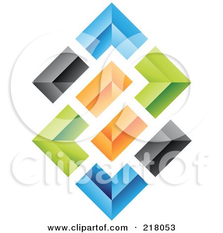 Royalty-Free (RF) Clipart Illustration of an Abstract Colorful Walls Logo Icon - 3 by cidepix