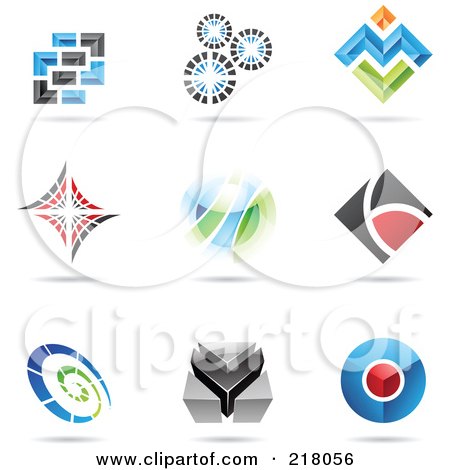 Royalty-Free (RF) Clipart Illustration of a Digital Collage Of Abstract Logo Icons With Shadows - 13 by cidepix