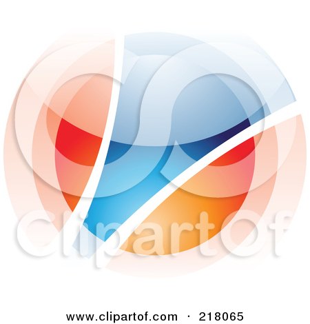 Royalty-Free (RF) Clipart Illustration of an Abstract Blurry Orange And Blue Orb In Motion Logo Icon - 3 by cidepix