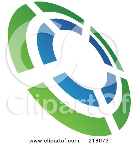 Royalty-Free (RF) Clipart Illustration of an Abstract Tilted Rifle Target Logo Icon - 2 by cidepix