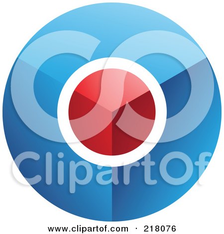 Royalty-Free (RF) Clipart Illustration of an Abstract 3d Red Circle With A Green Top Logo Icon by cidepix