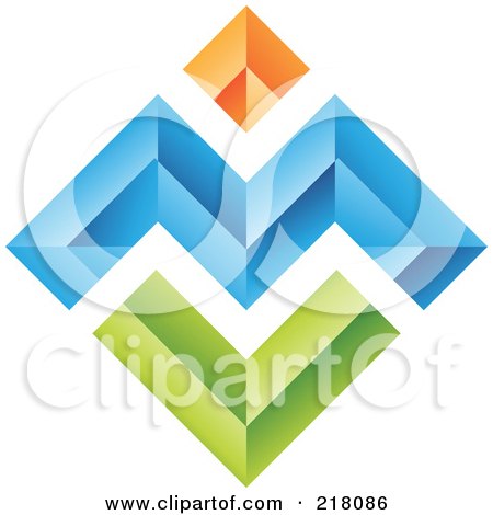 Royalty-Free (RF) Clipart Illustration of an Abstract Colorful Walls Logo Icon - 4 by cidepix