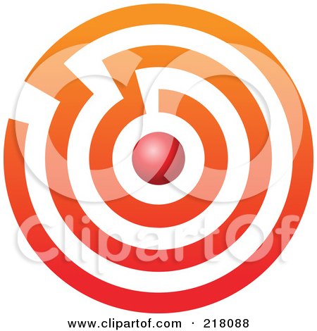 Royalty-Free (RF) Clipart Illustration of an Abstract Orange And Red Maze Logo Icon Design by cidepix