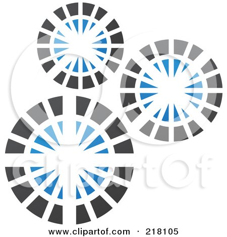 Royalty-Free (RF) Clipart Illustration of an Abstract Gear Logo Icon - 3 by cidepix
