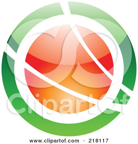 Royalty-Free (RF) Clipart Illustration of an Abstract Green And Orange