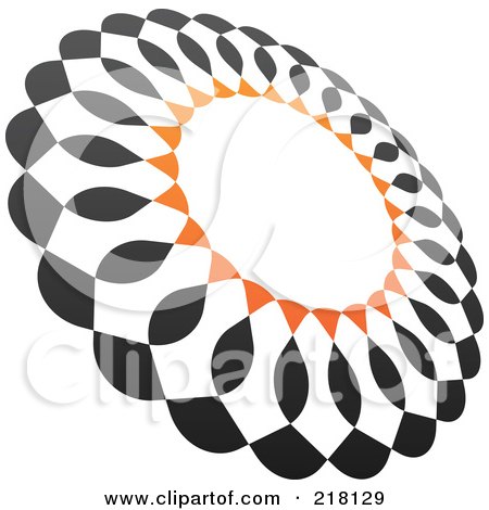 Royalty-Free (RF) Clipart Illustration of an Abstract Tilted Circle Logo Icon by cidepix