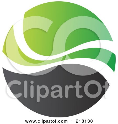 Royalty-Free (RF) Clipart Illustration of an Abstract Green And Black Circular Logo - 3 by cidepix