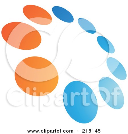 Royalty-Free (RF) Clipart Illustration of an Abstract Tilted Circle Of Dots Logo Icon by cidepix