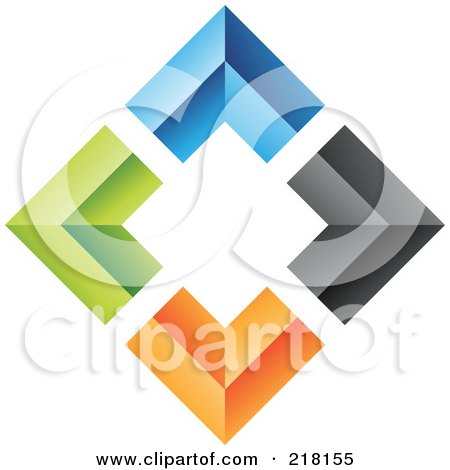 Royalty-Free (RF) Clipart Illustration of an Abstract Colorful Walls Logo Icon - 6 by cidepix
